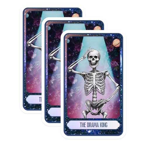 (3 Pack) Drama King Decals - Skeleton Sticker - Funny Decals - 3 Inches On Longest Side - Easy Peel & Apply - Made in USA - 3MCS8751