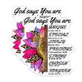 (2 Pack) God Says You Are Magnets - Christian Sunflower Cross - Inspirational Faith Scripture - Bible Verse Affirmation Decor - 5 Inches On Longest Side - Thick Durable Magnet - Made in USA - MAG19600