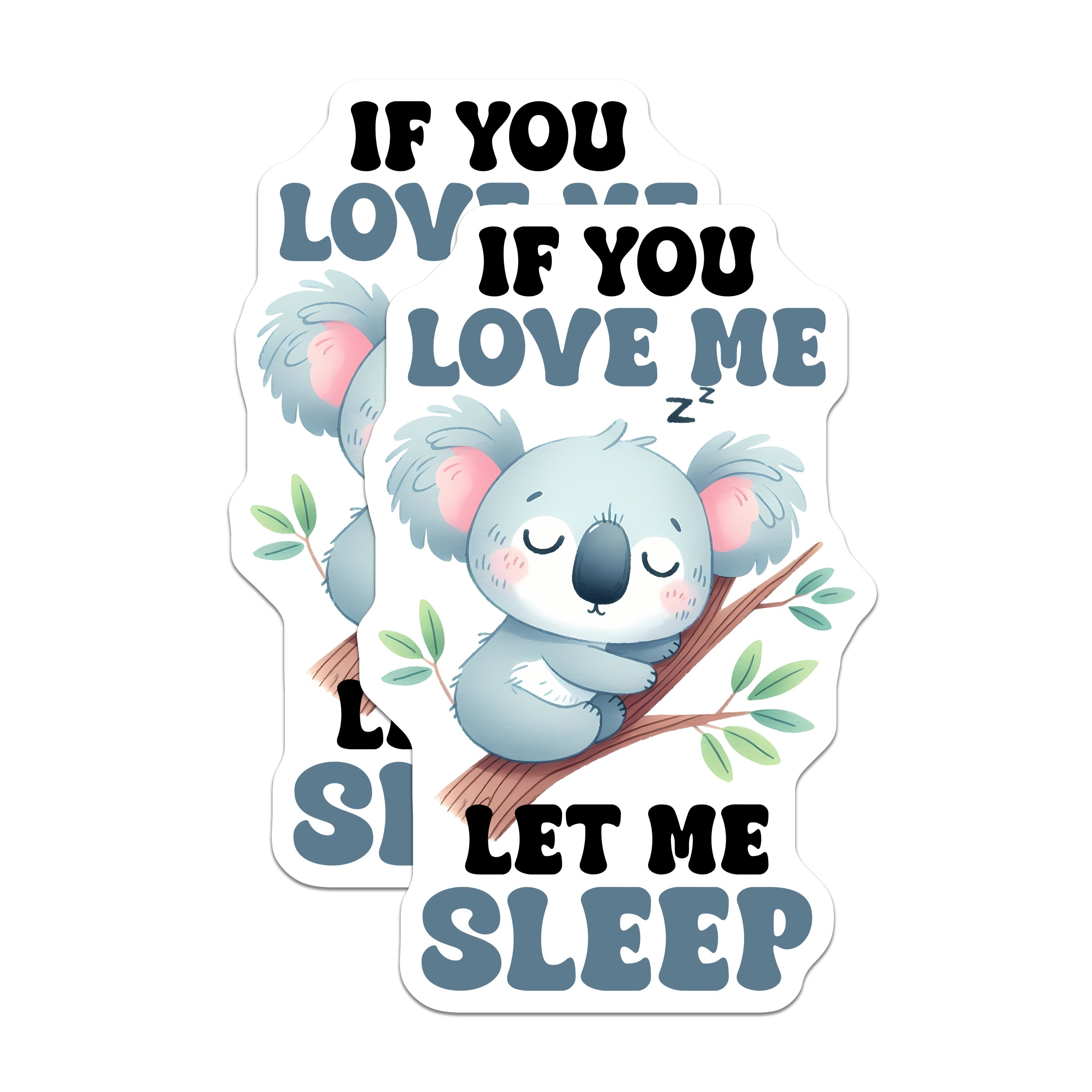 (2 Pack) Sleeping Koala Magnets - Funny Animal Lover Decor - Introvert Napping Art - Cozy Home Vibe - 5 Inches On Longest Side - Thick Durable Magnet - Made in USA - MAG36379