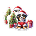 (2 Pack) Christmas Puppy Magnets - Bernese Mountain Dog Holiday Decor - Dog Lover Refrigerator Magnets - 5 Inches On Longest Side - Thick Durable Magnet - Made in USA - MAG25307