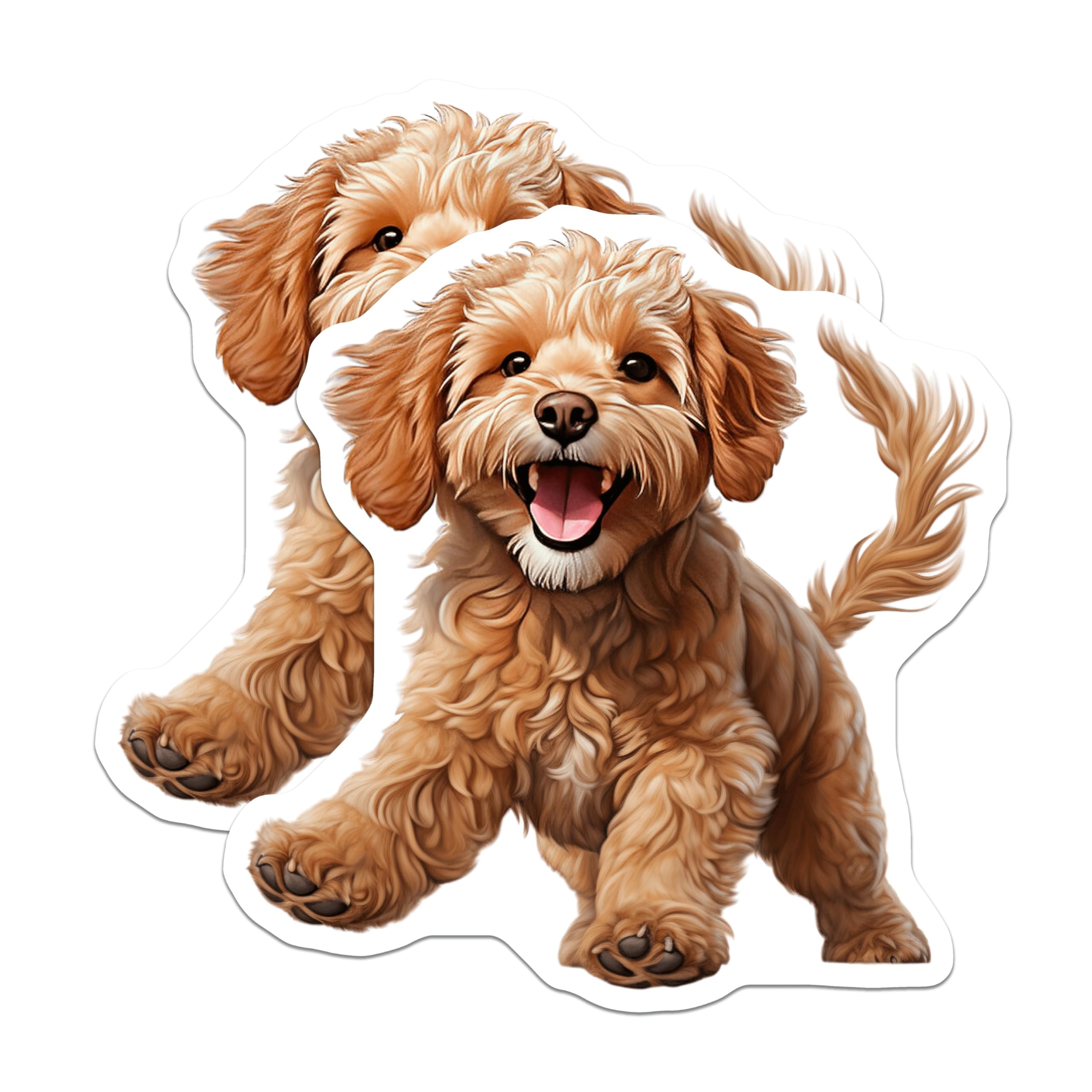 (2 Pack) Happy Puppy Magnets - Adorable Dog Lover Decor - Pet Owner Present - 5 Inches On Longest Side - Thick Durable Magnet - Made in USA - MAG26289