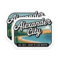 (2 Pack) Alexander City Magnets - Lake Martin Decor - Alabama Souvenir - 5" On Longest Side - Premium Magnet - for Cars, Refrigerators, Toolboxes, Lockers - Made in USA - MAG17634