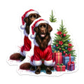 (2 Pack) Newfoundland Dog Magnets - Santa Suit Dog - Christmas Holiday Decor - 5 Inches On Longest Side - Thick Durable Magnet - Made in USA - MAG23316