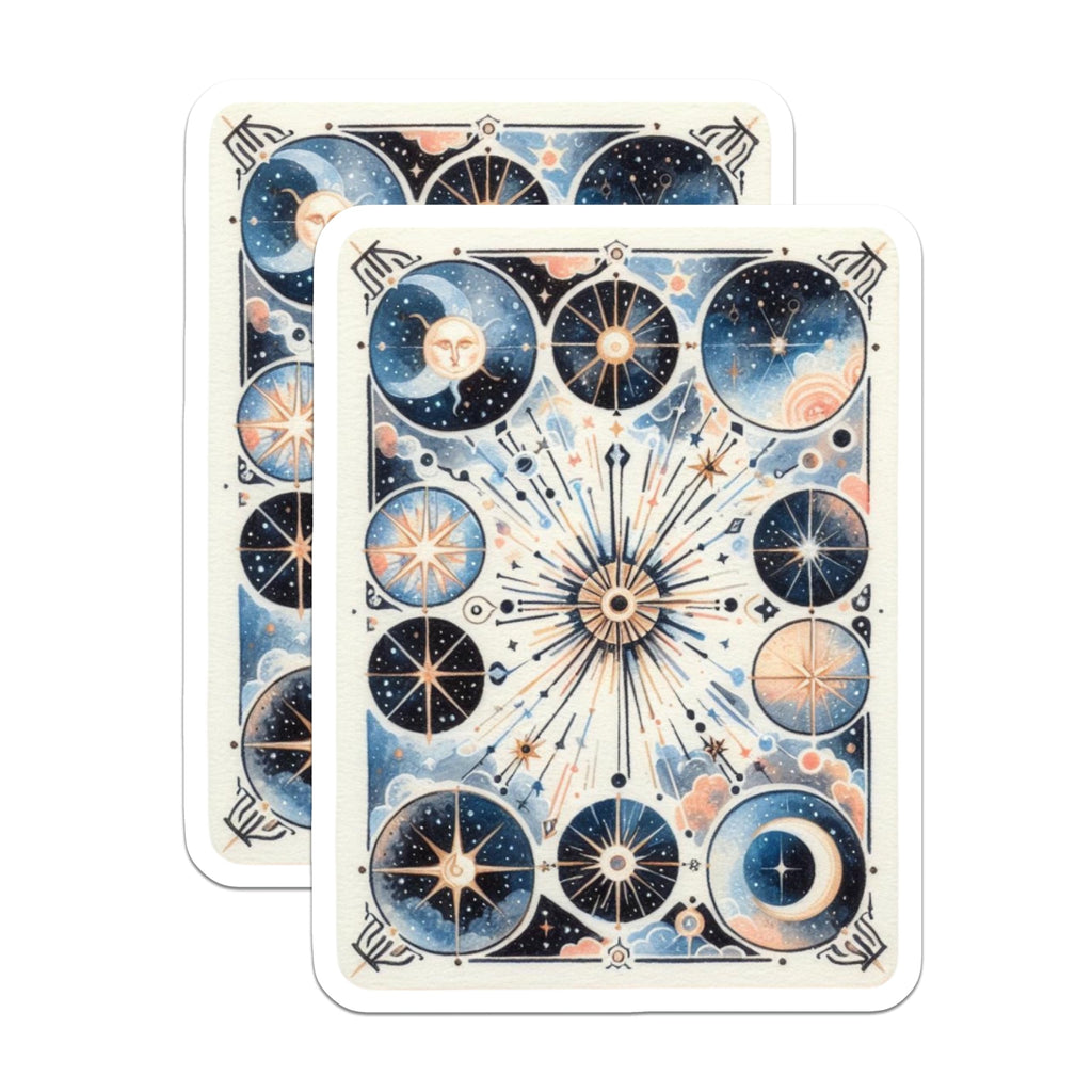 (2 Pack) Celestial Magnets - Sun Moon Starburst - Cosmic Space Design - 5" On Longest Side - Premium Magnet - for Cars, Refrigerators, Toolboxes, Lockers - Made in USA - MAG15035