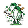 (2 Pack) Baseball Shamrock Magnets - St Patricks Day - Baseball Player Locker Accessories - 5" On Longest Side - Premium Magnet - for Cars, Refrigerators, Toolboxes, Lockers - Made in USA - MAG17138