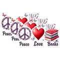 (3 Pack) Peace Love Books Decals - Floral Peace Sign - Heart and Books - Laptop Decals - 3 Inches On Longest Side - Easy Peel & Apply - Made in USA - 3MCS1569