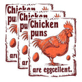 (3 Pack) Chicken Puns Decals - Eggcellent Chicken - Funny Laptop Decal - 3 Inches On Longest Side - Easy Peel & Apply - Made in USA - 3MCS1449