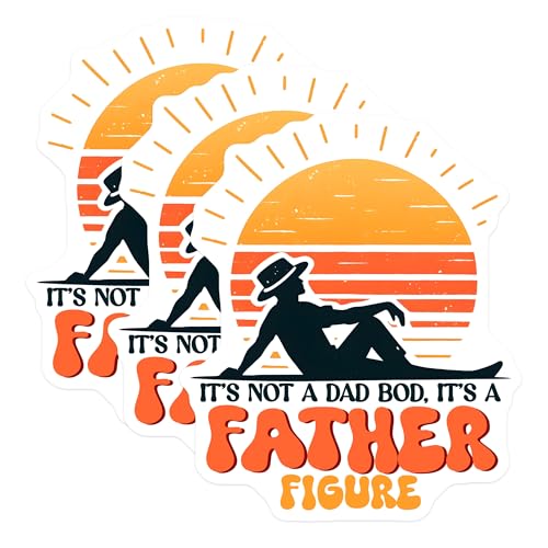 (3 Pack) Father Figure Decals - Funny Dad Decal - Dad BOD Decals - 3 Inches On Longest Side - Easy Peel & Apply - Made in USA - 3MCS6247
