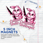 (2 Pack) Completely Unhinged Magnets - Funny Bunny Magnets - Cute Animal Magnets - 5" On Longest Side - for Cars, Fridges, Toolboxes - Made in USA - MAG4574