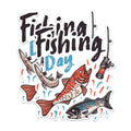 (2 Pack) Fishing Day Stickers - Fishing Rod Stickers - Fish Catching Stickers - 5" On Longest Side - Sticks to Any Smooth Flat Surface - Made in USA - BMCS2624