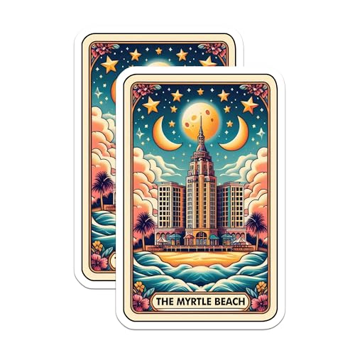 (2 Pack) Scenic Souvenir Magnet - Beach Vacation Decor - 5" On Longest Side - Sticks to Smooth Flat Surfaces - Made in USA - MAG10316