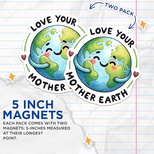 (2 Pack) Eco-Friendly Decor Magnet - 5" On Longest Side - Sticks to Smooth Flat Surfaces - Made in USA - MAG9750