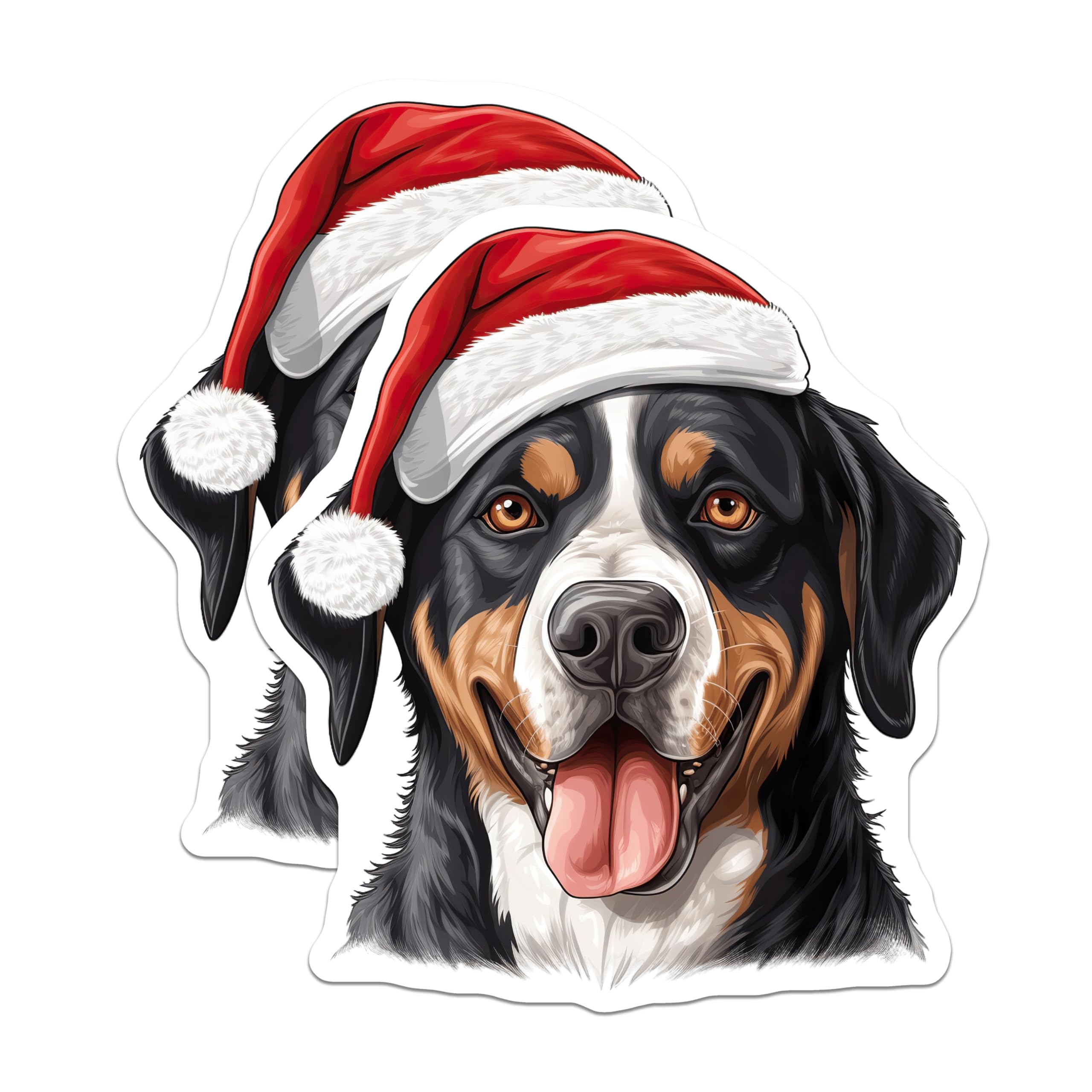 (2 Pack) Bernese Mountain Dog Magnets - Christmas Dog Decor - Holiday Pet Lover Dog Mom - 5 Inches On Longest Side - Thick Durable Magnet - Made in USA - MAG25270