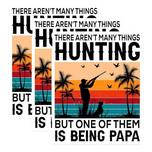 (3 Pack) Hunting Papa Decals - Hunter Dad - Father's Day Hunter - 3 Inches On Longest Side - Easy Peel & Apply - Made in USA - 3MCS2861