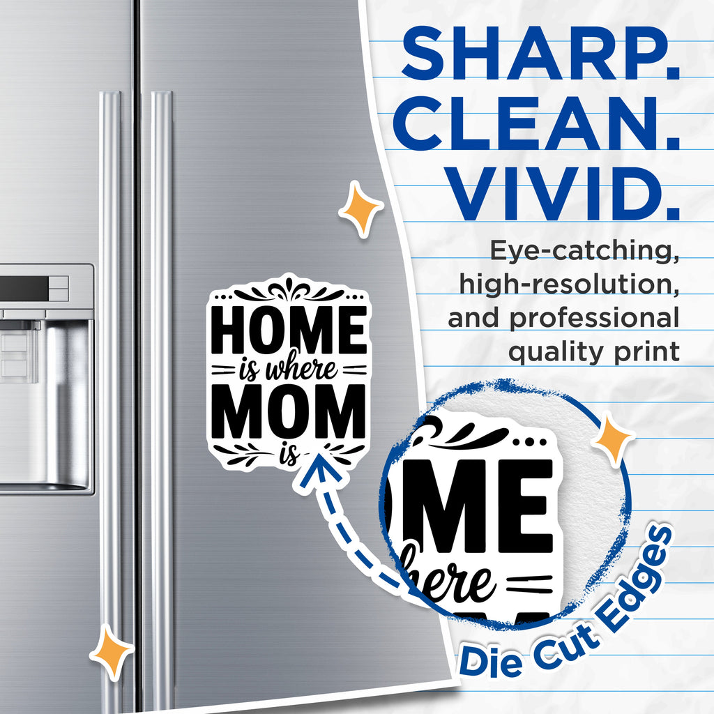 (2 Pack) Home is Where Mom is Magnets - Sentimental Mother Decor - Family Fridge Accent - 5 Inches On Longest Side - Thick Durable Magnet - Made in USA - MAG39440