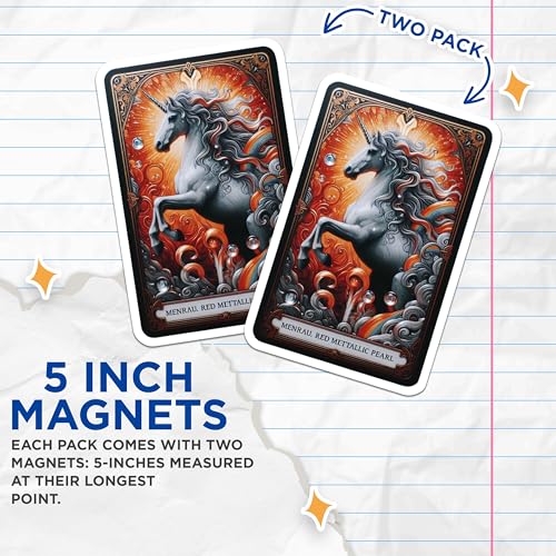 (2 Pack) Fantasy Design Magnet - Mythical Creature - 5" On Longest Side - Sticks to Smooth Flat Surfaces - Made in USA - MAG10119