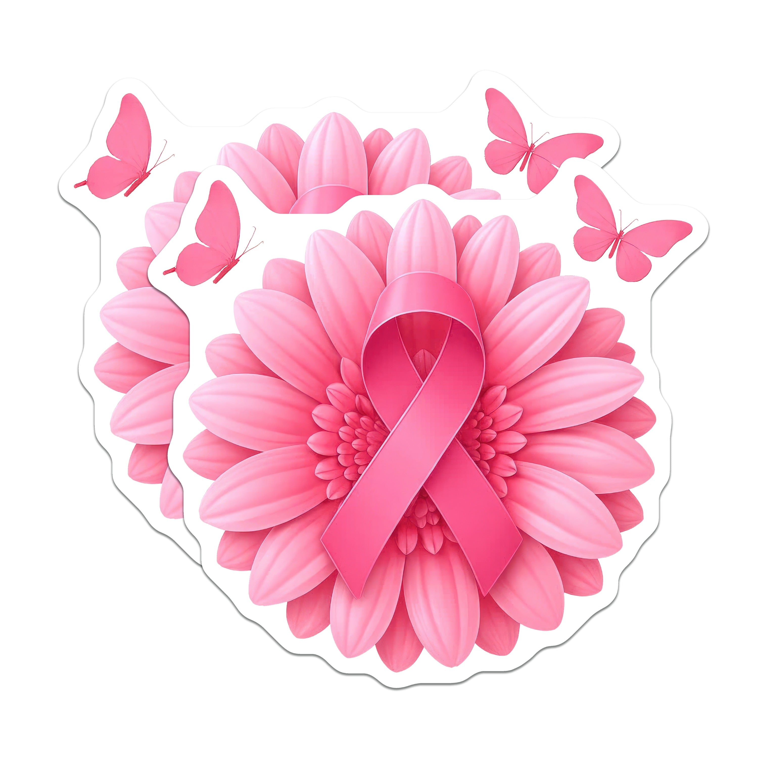 (2 Pack) Breast Cancer Awareness Magnets - Pink Ribbon Support - Survivor Warrior Hope Decor - 5 Inches On Longest Side - Thick Durable Magnet - Made in USA - MAG38886