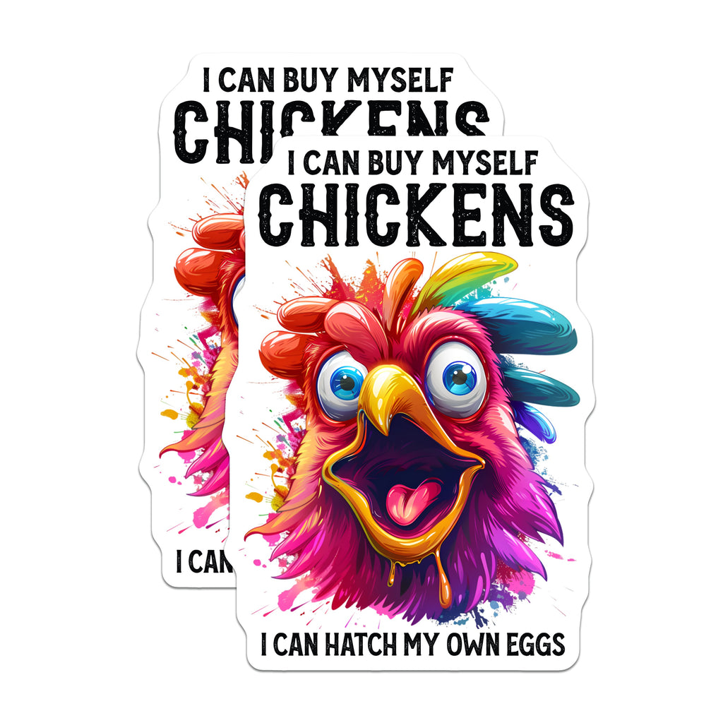 (2 Pack) Quirky Chicken Magnets - Farmhouse Decor - Funny Animal Design - Homestead Kitchen - 5 Inches On Longest Side - Thick Durable Magnet - Made in USA - MAG36724