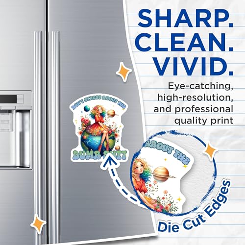 (2 Pack) Don't Stress About The Dumb Shit Magnets Magnets - 5" On Longest Side - Made in USA - Sticks to Refrigerators & Metal Surfaces - MAG9038
