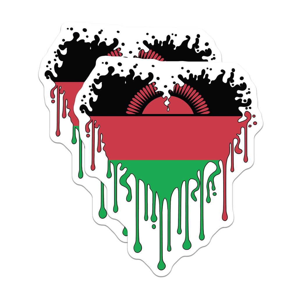 (2 Pack) Malawi Flag Magnets - Dripping Malawi - Malawi Pride - 5" On Longest Side - Premium Magnet - for Cars, Refrigerators, Toolboxes, Lockers - Made in USA - MAG17297
