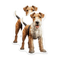 (2 Pack) Wire Fox Terrier Magnets - Dog Lover Decor - Pet Owner Display - Terrier Breed Art - Animal Magnet - Dog Portrait - 5 Inches On Longest Side - Thick Durable Magnet - Made in USA - MAG26575
