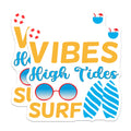 (2 Pack) Beach Vibes Magnets - High Tides Surf Life - Summer Coastal Decor - Tropical Ocean Refrigerator Magnets - 5 Inches On Longest Side - Thick Durable Magnet - Made in USA - MAG20658