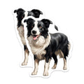 (2 Pack) Border Collie Magnets - Dog Lover Fridge Decor - Pet Owner Accessory - Cute Canine Art for Dog Mom - 5 Inches On Longest Side - Thick Durable Magnet - Made in USA - MAG30778