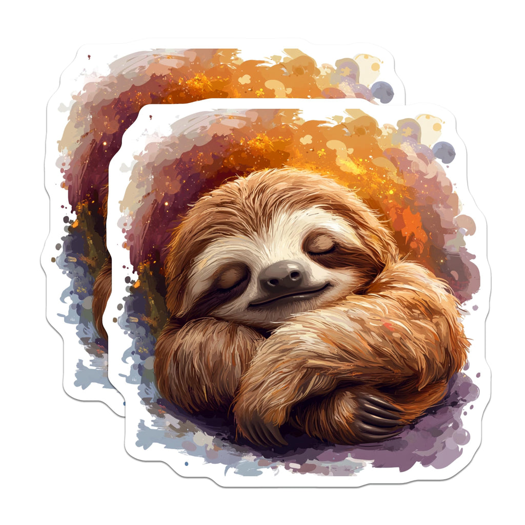 (2 Pack) Cute Sleeping Sloth Magnets - Cozy Animal Lover Decor - Slow Living Refrigerator Locker Accessory - 5 Inches On Longest Side - Thick Durable Magnet - Made in USA - MAG25666