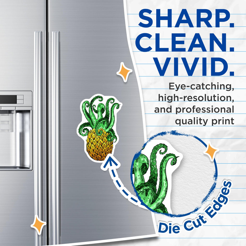 (2 Pack) Pineapple Tentacle Magnets - Quirky Home Accents - Fridge Magnets Kitchen Decor - 5" On Longest Side - Premium Magnet - for Cars, Refrigerators, Toolboxes, Lockers - Made in USA - MAG17064