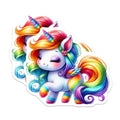 (2 Pack) Rainbow Unicorn Magnets - Cute Kawaii Fantasy Decor - Magical Kids Room Locker Fridge Decor - 5 Inches On Longest Side - Thick Durable Magnet - Made in USA - MAG36005