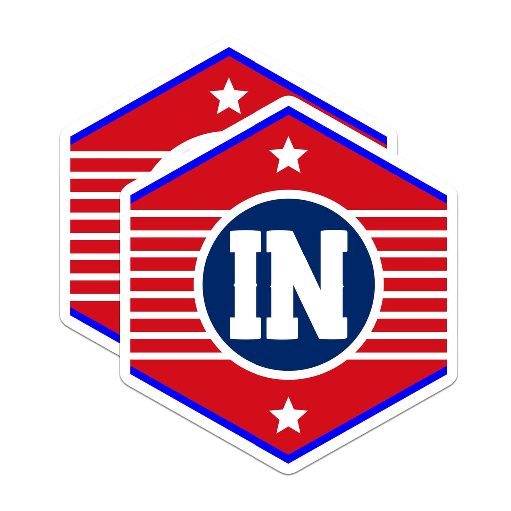 (2 Pack) Indiana State Pride Magnets - Patriotic in State Symbol Decor - American Flag Theme Refrigerator Magnets - 5 Inches On Longest Side - Thick Durable Magnet - Made in USA - MAG19375