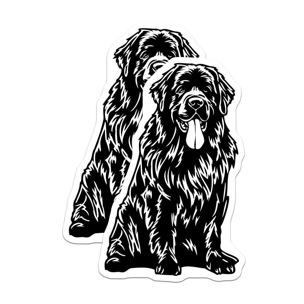 (2 Pack) Newfoundland Dog Magnets - Newfie Pet Parent Decor - Large Dog Breed Art - 5 Inches On Longest Side - Thick Durable Magnet - Made in USA - MAG39018