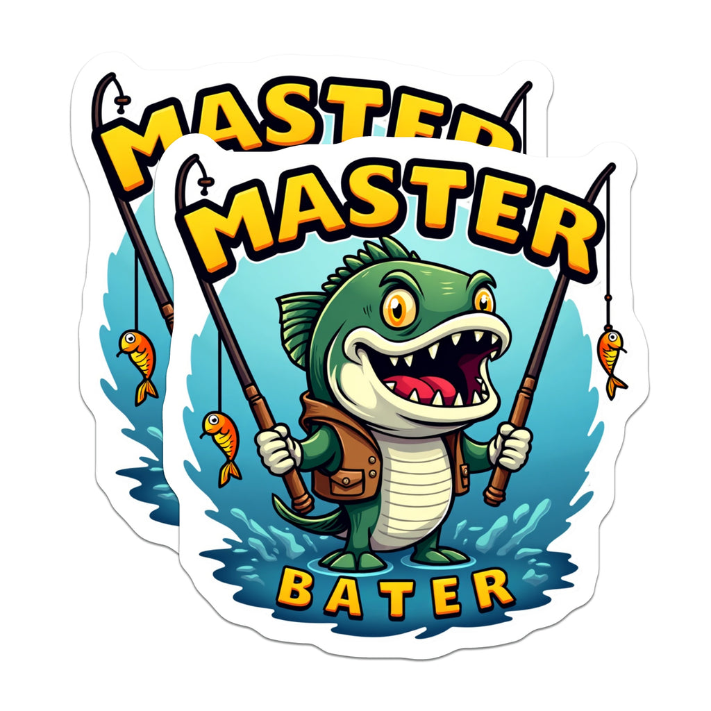 (2 Pack) Master Bater Magnets - Funny Fishing Humor for Fishermen - Dad's Man Cave Decor - Outdoorsman Novelty Item - 5 Inches On Longest Side - Thick Durable Magnet - Made in USA - MAG36540