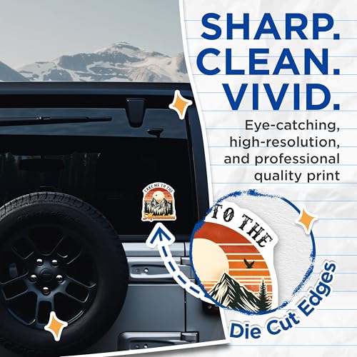 (2 Pack) Take Me to The Mountains Stickers - Adventure Nature Stickers - Outdoor Hiking Stickers - 5" On Longest Side - Sticks to Any Smooth Flat Surface - Made in USA - BMCS3263