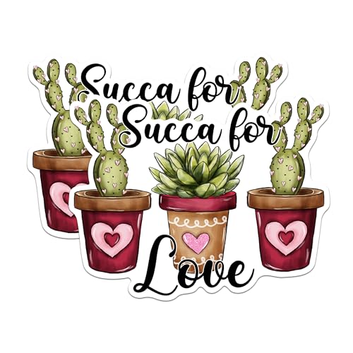 (2 Pack) Succulent Cactus Love Magnets - Cute Plant Magnets for Fridge - Succulent Themed Home Decor Magnets- 5" On Longest Side - for Fridges, Toolboxes, Cars - Made in USA - MAG3041