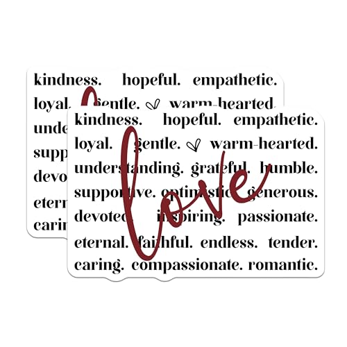 (2 Pack) Inspirational Word Stickers - Word Art Stickers - Kindness Stickers - 5" On Longest Side - Sticks to Smooth Flat Surfaces - Made in USA - BMCS5129