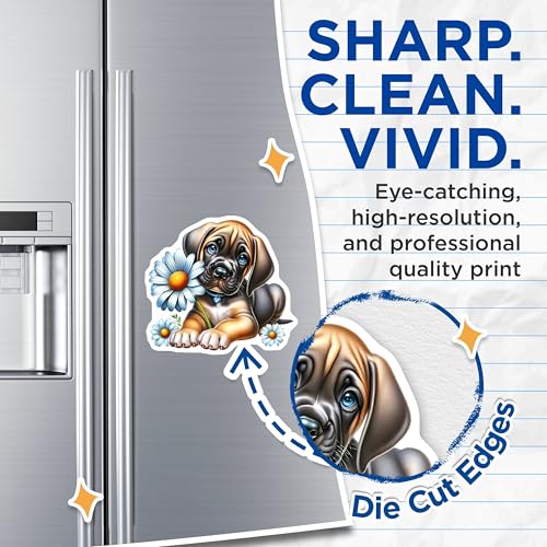 (2 Pack) Dog Lover Art Magnet - Adorable Pet Decor - 5" On Longest Side - Sticks to Smooth Flat Surfaces - Made in USA - MAG9572