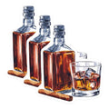 (3 Pack) Whiskey Decals - Cigar and Drink - Laptop Decals- 3 Inches On Longest Side - Easy Peel & Apply - Made in USA - 3MCS5651