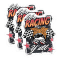 (3 Pack) Racing Decals - Messy Bun Mom - Race Car - Laptop Decal - 3 Inches On Longest Side - Easy Peel & Apply - Made in USA - 3MCS2197