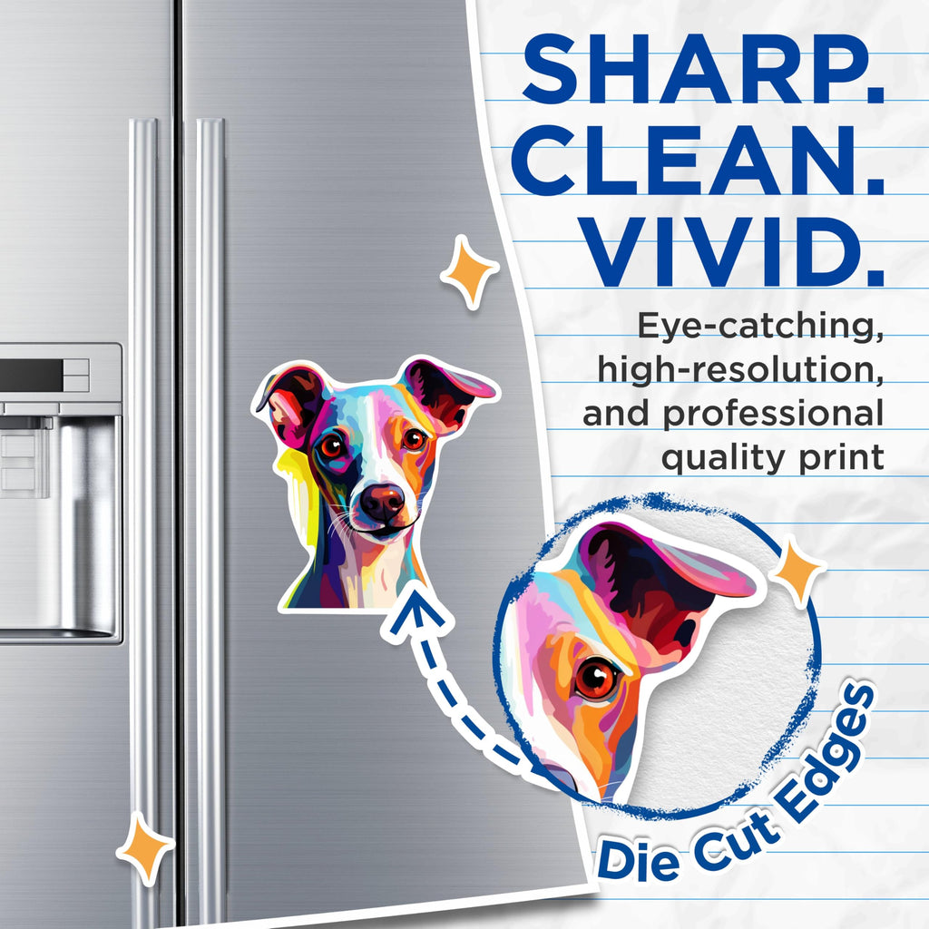 (2 Pack) Italian Greyhound Dog Breed Magnets - 5 Inches On Longest Side - Choose from Over 100 Dog Breeds - for Cars, Refrigerators, Toolboxes - Made in USA - MAG1882