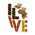 (2 Pack) African Love Stickers - African Art - Cultural Pride - Afrocentric Decor - 5" On Longest Side - Sticks to Smooth Flat Surfaces - Made in USA - BMCS7370