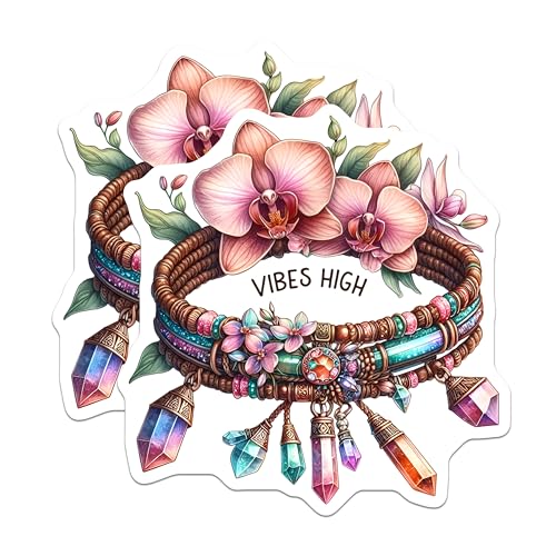 (2 Pack) Vibes High Magnets Magnets - Floral Crystal Art - Bohemian Home Decor - 5" On Longest Side - Made in USA - Sticks to Refrigerators & Metal Surfaces - MAG8854
