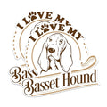 (2 Pack) I Love My Basset Hound Magnets - Dog Lover Car Magnets - Unique Dog Breed Fridge Magnets- 5" On Longest Side - for Fridges, Toolboxes, Cars - Made in USA - MAG2964