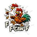 (2 Pack) Funny Rooster Magnets - F-CAW-F Screaming Chicken - Comical Farm Animal Decor - Kitchen Locker Office - 5 Inches On Longest Side - Thick Durable Magnet - Made in USA - MAG21923