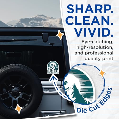 (2 Pack) Adventure Stickers - Motivational Quote - Climbing Stickers - 5" On Longest Side - Sticks to Smooth Flat Surfaces - Made in USA - BMCS5724