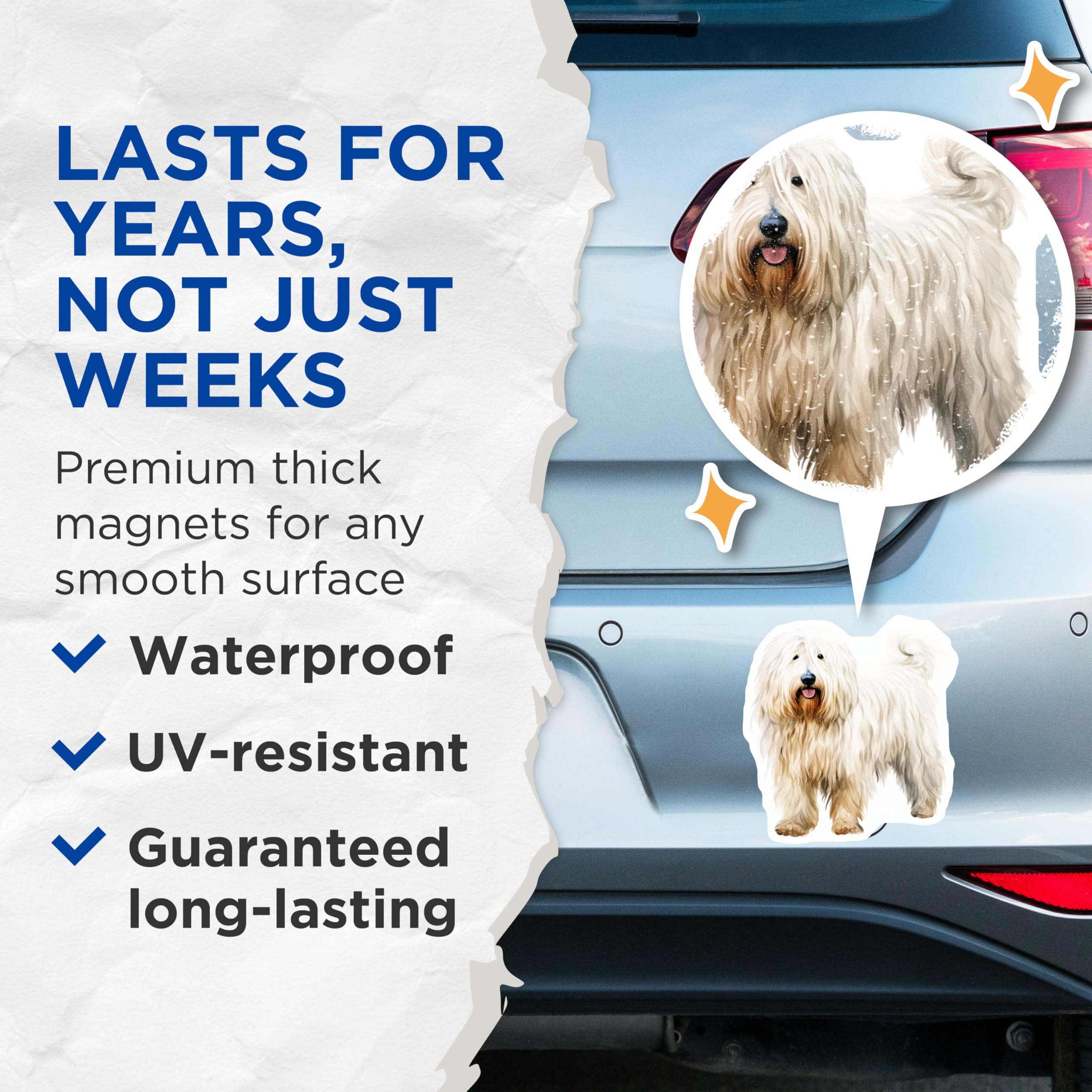(2 Pack) Havanese Dog Magnets - Shaggy White Dog Decor - Pet Parent Kitchen Fridge Accessories - 5 Inches On Longest Side - Thick Durable Magnet - Made in USA - MAG30047
