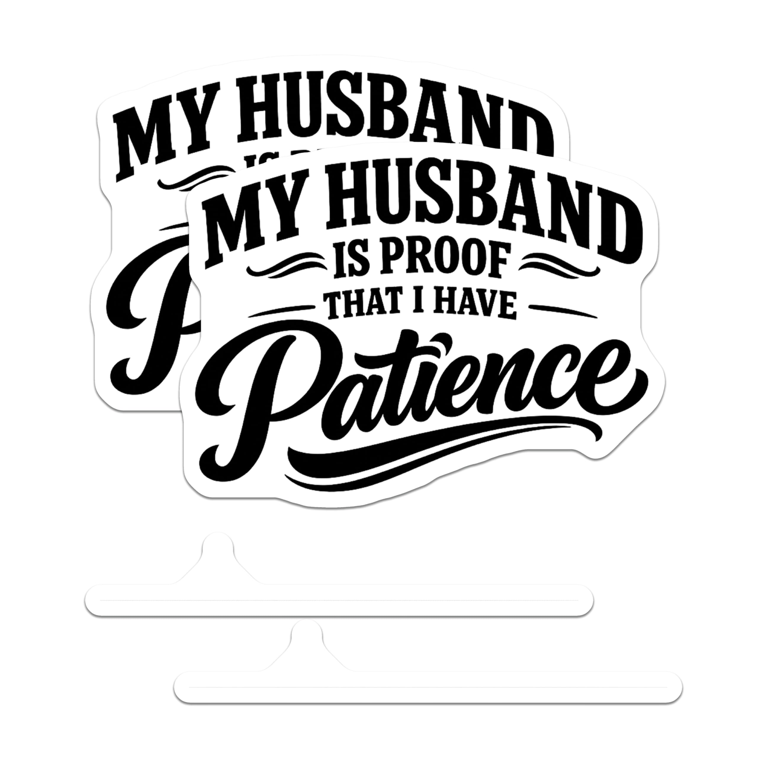 (2 Pack) Husband Patience Magnets - Funny Marriage Quote - Sarcastic Wife Humor - 5 Inches On Longest Side - Thick Durable Magnet - Made in USA - MAG20874