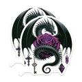 (2 Pack) Dark Dragon Magnets - Gothic Purple Rose Decor - Mystical Fantasy Fridge Accents - Witchy Kitchen Decor - 5 Inches On Longest Side - Thick Durable Magnet - Made in USA - MAG37807