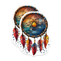 (2 Pack) Dreamcatcher Puzzle Magnets - Boho Feather Fridge Magnets - Spiritual Artistic Home Accent - 5 Inches On Longest Side - Thick Durable Magnet - Made in USA - MAG29106