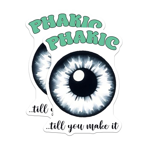 (2 Pack) Funny Eye Stickers - Humorous Quote - Unique Graphic for Laptops and Water Bottles - 5" On Longest Side - Sticks to Smooth Flat Surfaces - Made in USA - BMCS8074